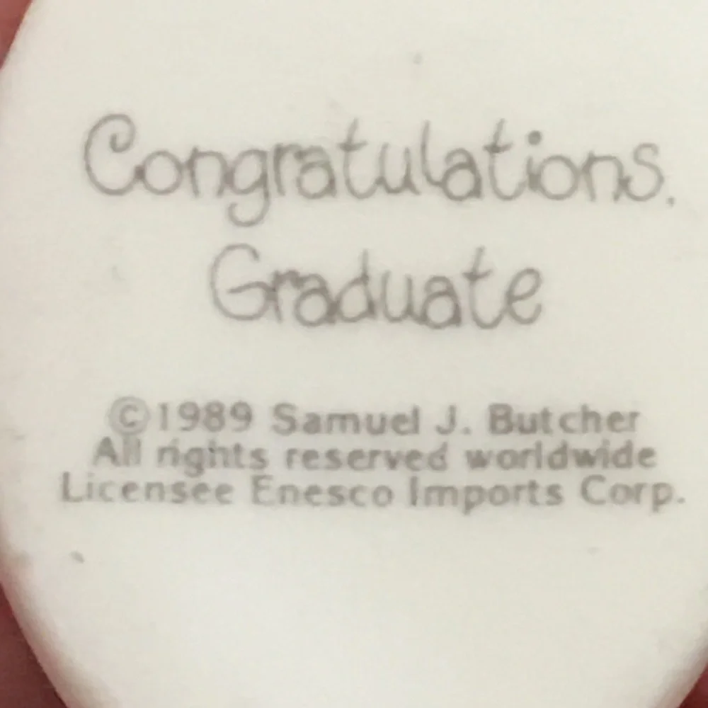 Vintage 1989 Precious Moments Graduate ribbon